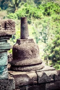 Borobudur temple near yogyakarta on java island, indonesia 스톡 사진
