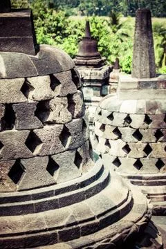 Borobudur temple near yogyakarta on java island, indonesia Stock Photos