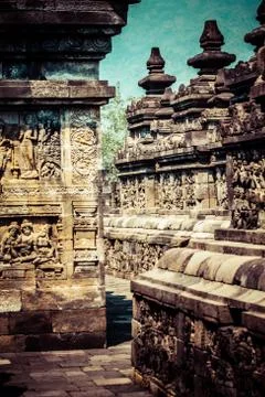 Borobudur temple near yogyakarta on java island, indonesia 스톡 사진