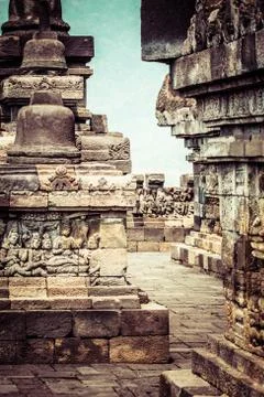 Borobudur temple near yogyakarta on java island, indonesia 스톡 사진