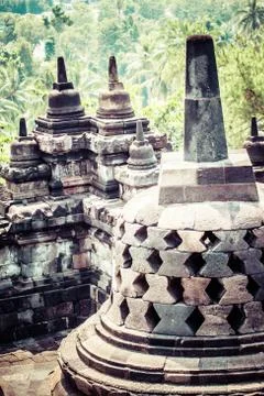 Borobudur temple near yogyakarta on java island, indonesia 스톡 사진
