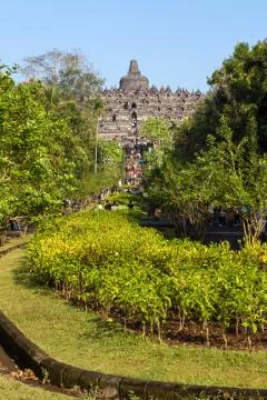 Borobudur temple park, yogyakarta, java island, indonesia Fotos de archivo