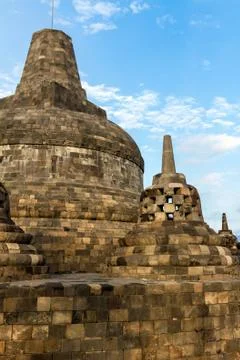Borobudur temple stupas, yogyakarta, java island, indonesia Fotos de archivo