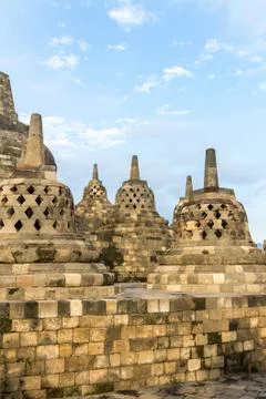 Borobudur temple stupas, yogyakarta, java island, indonesia Fotos de archivo