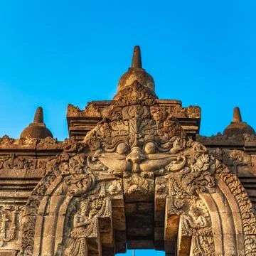 Borobudur temple at sunrise, Java, Indonesia Foto stock