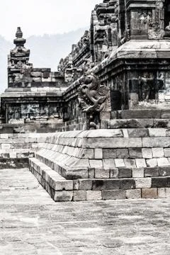 Borobudur temple at sunrise. yogyakarta, java, indonesia. Stock Photos