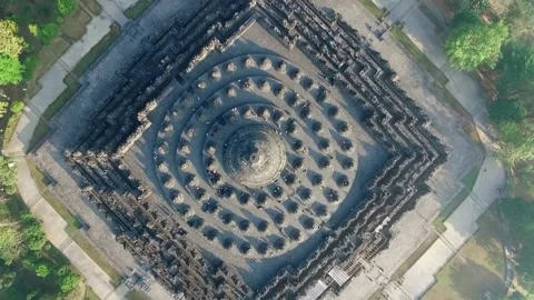 Borobudur temple view from above Vídeos de archivo 219915288