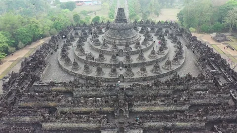 Borobudur Temple is the world's largest Buddhist Temple Stock Footage 135592556