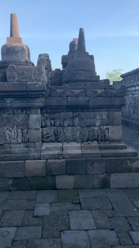 Borobudur temple in Yogyakarta Видео 343147255