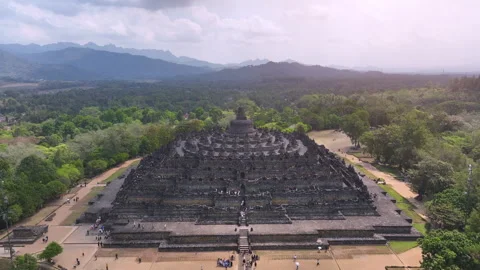 Borobudur Temple at Yogyakarta Java Indonesia. Stock Footage 253806205