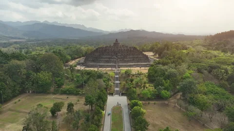 Borobudur Temple at Yogyakarta Java Indonesia. Stock Footage 253806534