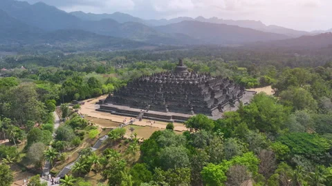 Borobudur Temple at Yogyakarta Java Indonesia. Stock Footage 253807373