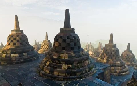 Borobudur temple. yogyakarta, java, indonesia. Stock Photos