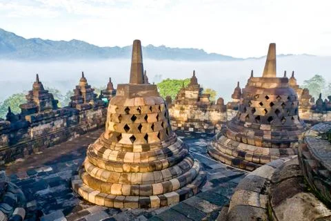 Borobudur temple. yogyakarta, java, indonesia. Stock Photos
