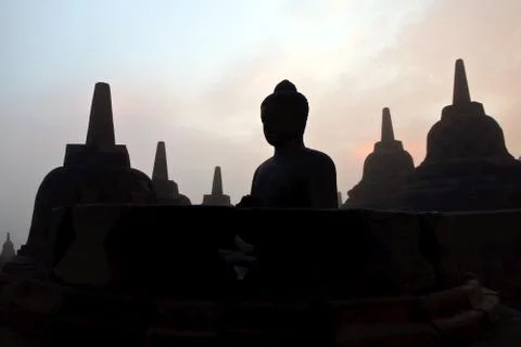 Borobudur temple. yogyakarta, java, indonesia. Stock Photos