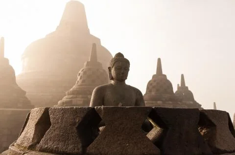 Borobudur temple. yogyakarta, java, indonesia. Stock Photos