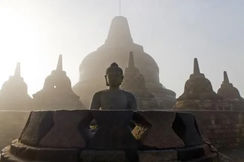 Borobudur temple. yogyakarta, java, indonesia. Stock Photos