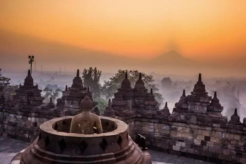 Borobudur Temple, Yogyakarta, Java, Indonesia. Stock Photos