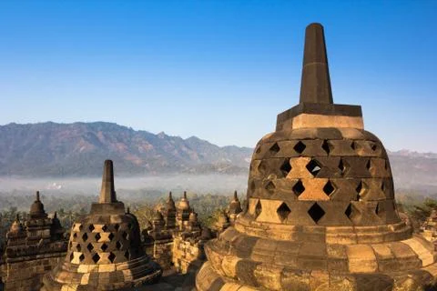 Borobudur Temple, Yogyakarta, Java, Indonesia. Stock Photos