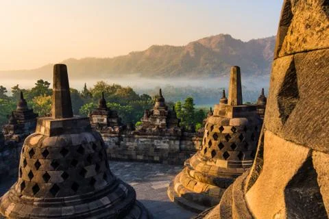 Borobudur Temple, Yogyakarta, Java, Indonesia. 스톡 사진