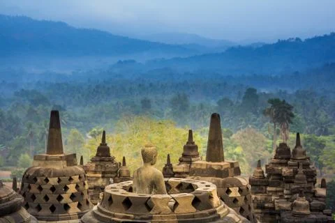 Borobudur Temple, Yogyakarta, Java, Indonesia. Stock Photos