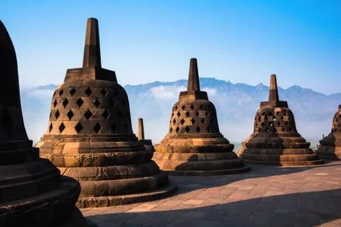 Borobudur Temple, Yogyakarta, Java, Indonesia. Stock Photos
