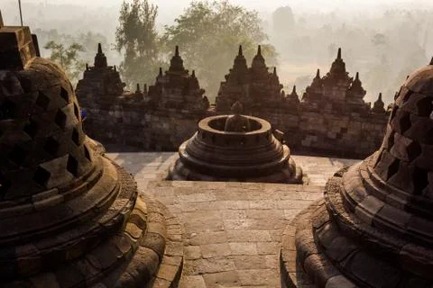Borobudur Temple, Yogyakarta, Java, Indonesia. Stock Photos