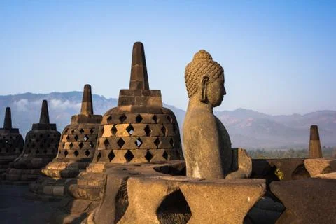 Borobudur Temple, Yogyakarta, Java, Indonesia. Stock Photos