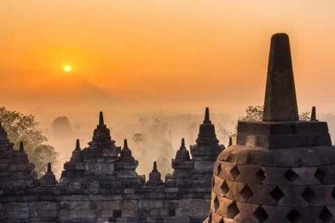 Borobudur Temple, Yogyakarta, Java, Indonesia. Stock Photos