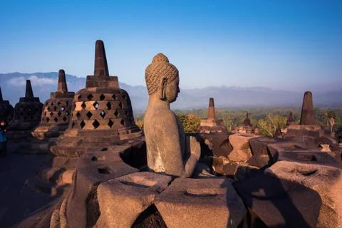 Borobudur Temple, Yogyakarta, Java, Indonesia. Stock Photos