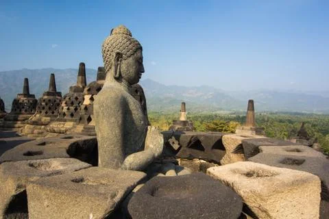 Borobudur Temple, Yogyakarta, Java, Indonesia. Stock Photos