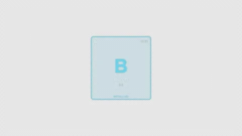 Boron B Periodic Table Element Tile Labeled Animation Video Overlay Alpha 4K Stock-Footage 339371702