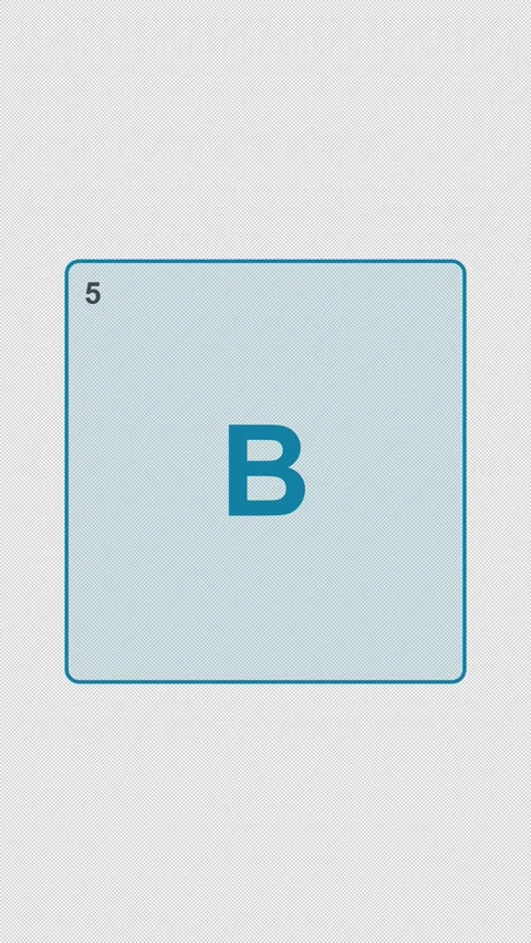 Boron B Periodic Table Element Tile Clean No Text Alpha 4K Vertical 9x16 Light Vídeo Stock 339505882