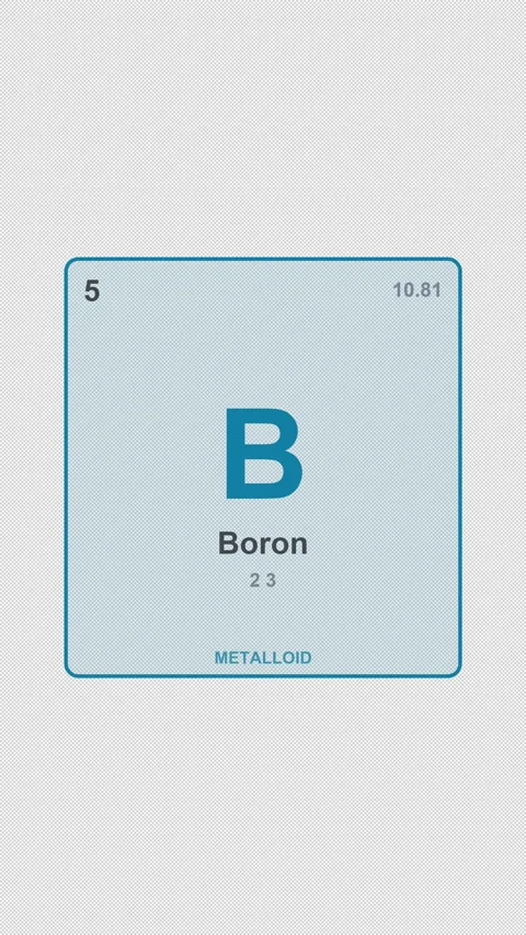 Boron B Periodic Table Element Tile Labeled Overlay Alpha 4K Vertical 9x16 Light Stockbeeldmateriaal 339505926