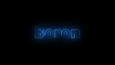 Boron, chemical element of the periodic table graphic animation on a black .. Stock Footage 341675724
