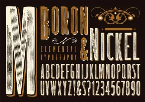 Boron &amp; Nickel Typography Stock Illustration