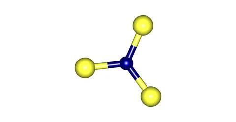 Boron tribromide molecular structure isolated on white Stock Illustration