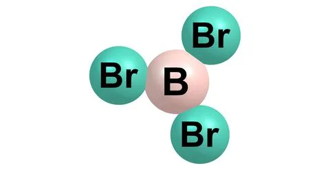 Boron tribromide molecular structure isolated on white Stock Illustration