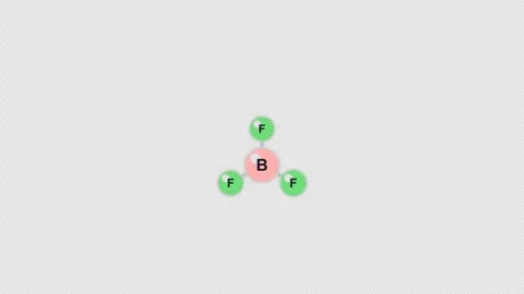 Boron Trifluoride BF3 Ball And Stick Model Animation Clean No Text Alpha 4K Stock-Footage 339311014