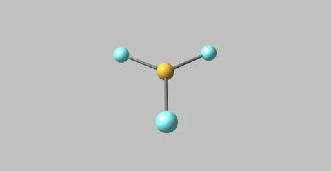 Boron trifluoride molecular structure isolated on grey Stock Illustration