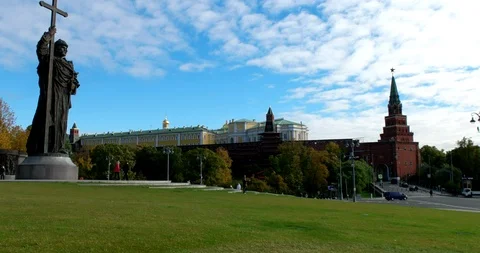 Borovitskaya square Stock Footage 97859548