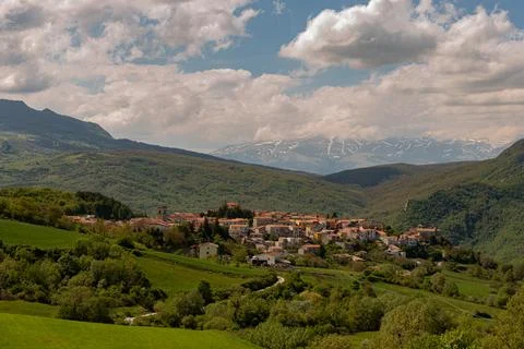 Borrello, Chieti, Abruzzo.  Panorama.  Borrello is an Italian town of 338 inh Stock Photos