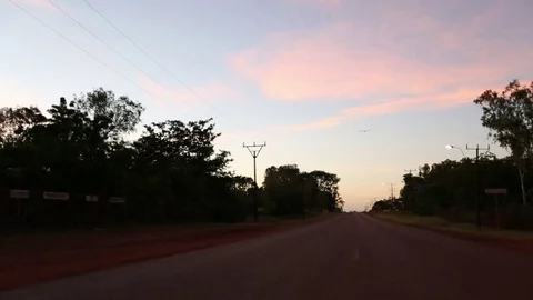 Borroloola lonely road birds passing by - Australian Countryside calm place Stock Footage 79773653