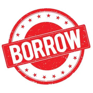 BORROW stamp sign red Illustrazione stock