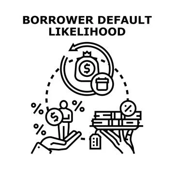 Borrower default likelihood assessment developing financial risk Illustrazione stock