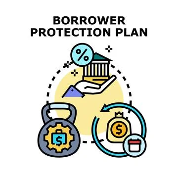 Borrower protection plan concept illustration for loan safety 스톡 일러스트