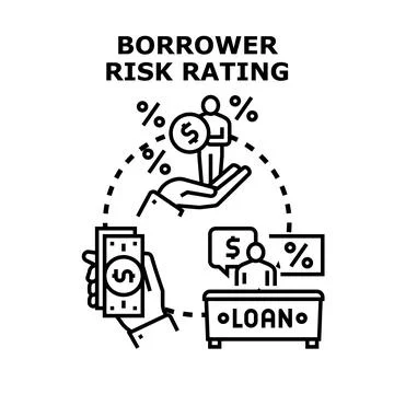 Borrower risk rating loan application process concept 스톡 일러스트