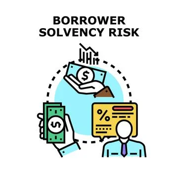 Borrower solvency risk assessment evaluating financial ability 库存插图