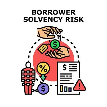 Borrower solvency risk concept checking financial stability イラスト素材