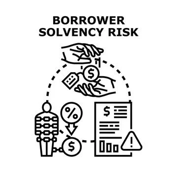 Borrower solvency risk concept checking financial stability イラスト素材